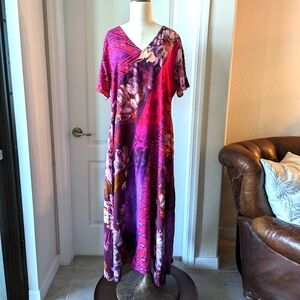 Soft Surroundings Purple Print Maxi Dress